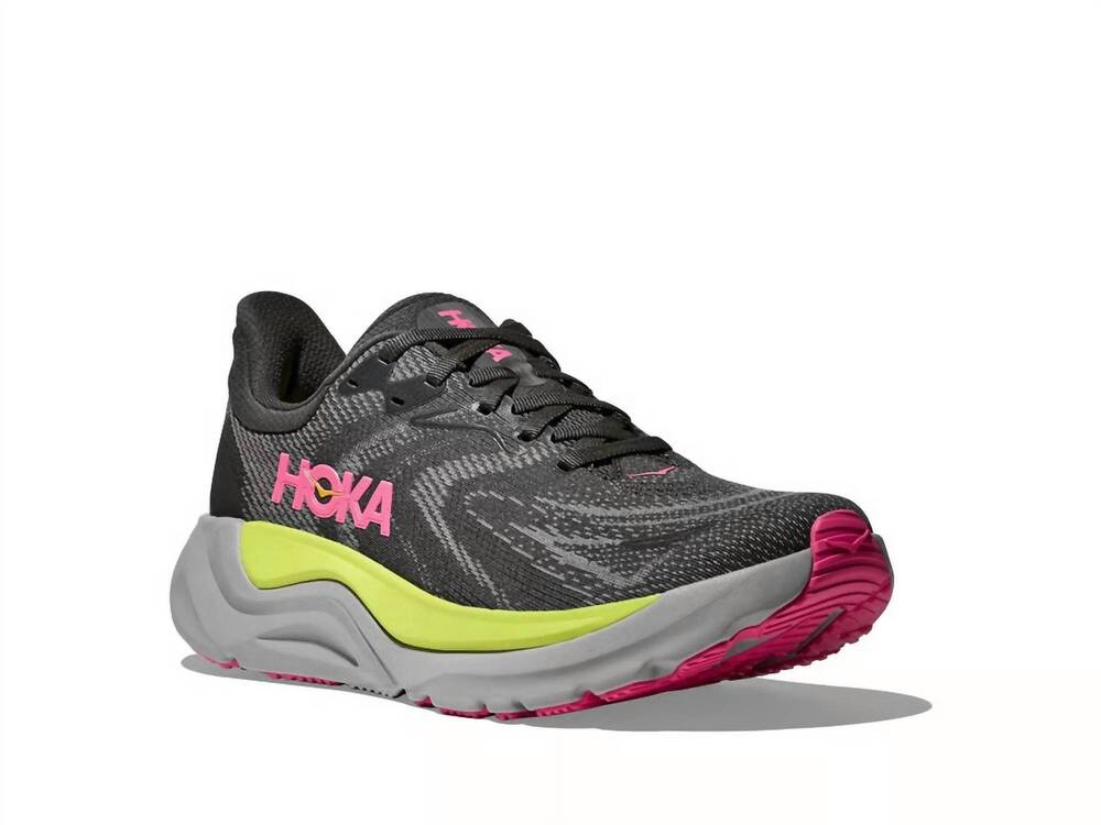 NEW HOKA women's arahi 8 running shoes in charcoal grey/grey skies